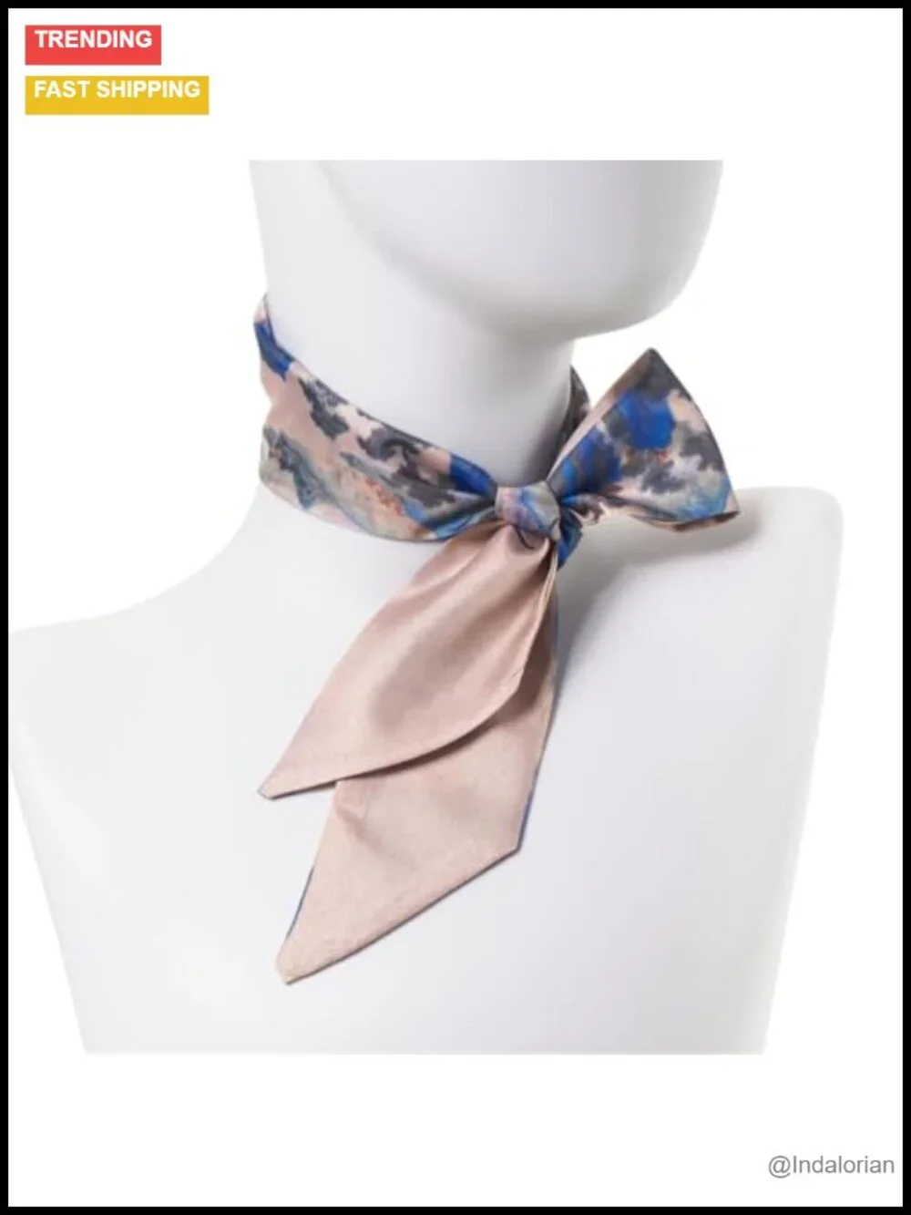 4 Pack Skinny Twill Scarf Hair Band Purse Charm Accessory Set